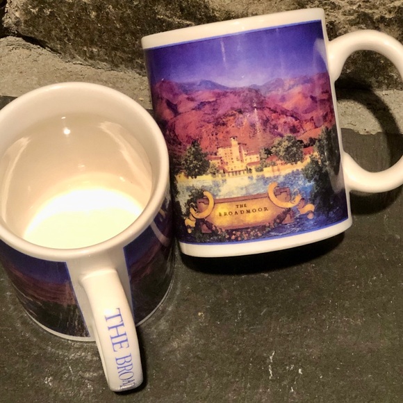 Two mugs included. THE BROADMOOR HOTEL Colorado Springs resort Maxfield Parrish. - Picture 1 of 6